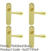 4 PACK Rounded Flaired Internal Latch Door Handle Polished Brass Lever Backplate 1