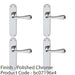 4 PACK Rounded Flaired Internal Latch Door Handle Polished Chrome On Backplate 1