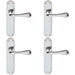 4 PACK Rounded Flaired Internal Latch Door Handle Polished Chrome On Backplate