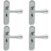 4 PACK Rounded Flaired Bathroom Latch Door Handle Polished Chrome On Backplate