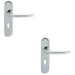 2 PACK Rounded Sleek Latch & Lock Door Handle Polished Chrome Lever On Backplate