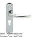 Rounded Sleek Latch & EURO Lock Door Handle - Polished Chrome Lever On Backplate 1