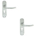 2 PACK Rounded Sleek Latch & EURO Lock Door Handle Satin Chrome Lever Backplate