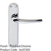 Rounded Sleek Internal Latch Door Handle - Polished Chrome Lever On Backplate 1