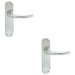 2 PACK Rounded Sleek Internal Latch Door Handle Satin Chrome Lever On Backplate