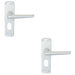 2 PACK Rounded Contract Latch & Lock Door Handle Satin Aluminium Lever Backplate