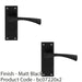 2 PACK PAIR Angular Lever On Latch Backplate Door Handle 150 x 50mm Matt Black 1