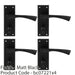 4x PAIR Angular Lever On Bathroom Backplate Door Handle 150 x 50mm Matt Black 1