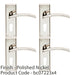 4x PAIR Arched Lever EURO Lock Backplate Door Handle 150 x 50mm Polished Nickel 1