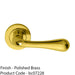 Concealed Door Handle Set - Polished Brass Lever On Round Rose Rotund End 1