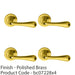 4 PACK Concealed Door Handle Set Polished Brass Lever On Round Rose Rotund End 1