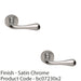 2 PACK Concealed Door Handle Set Satin Chrome Lever On Round Rose Rotund End 1