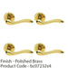 4 PACK Premium Concealed Door Handle Set Polished Brass Lever Round Rose Scroll 1