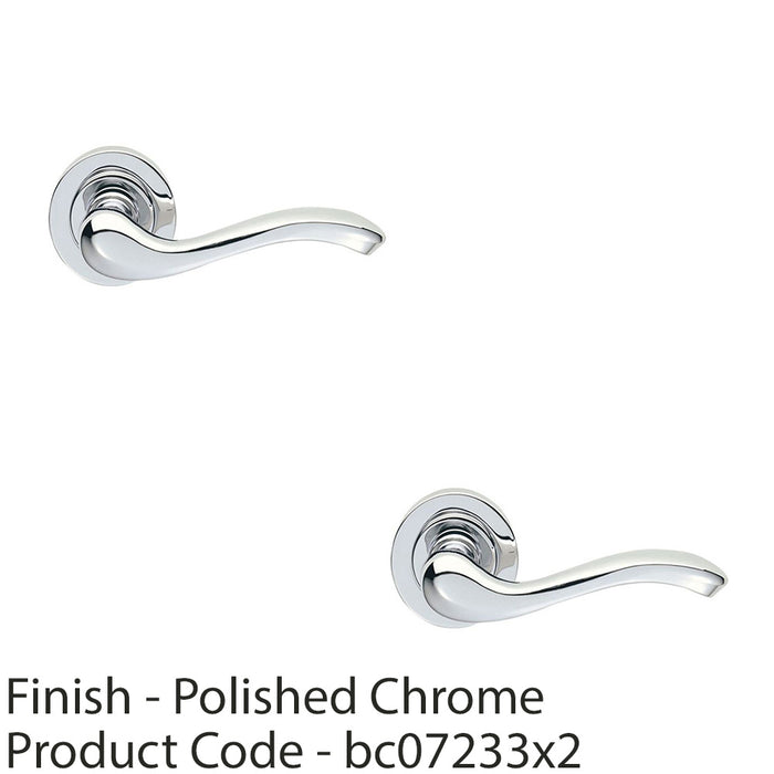 2 PACK Premium Concealed Door Handle Set Polished Chrome Lever Round Rose Scroll 1