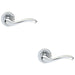 2 PACK Premium Concealed Door Handle Set Polished Chrome Lever Round Rose Scroll