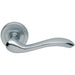 Premium Concealed Door Handle Set - Satin Chrome Lever On Round Rose Scroll