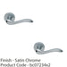 2 PACK Premium Concealed Door Handle Set Satin Chrome Lever On Round Rose Scroll 1