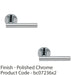 2 PACK Premium Concealed Door Handle Set Polished Chrome Straight On Round Rose 1