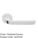 Premium Art Deco Door Handle Set - Polished Chrome Reeded Lever On Round Rose 1