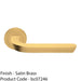 Premium Art Deco Door Handle Set - Satin Brass Reeded Lever On Round Rose 1