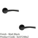 2 PACK PAIR Twisted Angular Design Handle On Round Rose Concealed Fix Matt Black 1