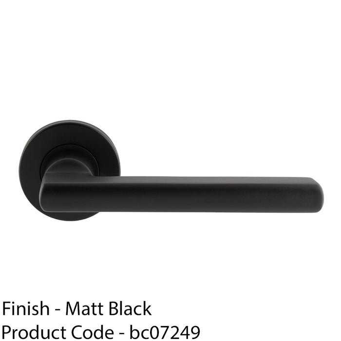 PAIR Straight Smooth Round Bar Handle On Round Rose Concealed Fix Matt Black 1