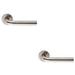 2 PACK Pair 6mm Round Bar Safety Handle On Round Rose Concealed Fix Satin Steel