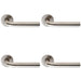 4 PACK Pair 6mm Round Bar Safety Handle On Round Rose Concealed Fix Satin Steel