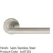 PAIR Straight Mitred Bar Handle On Round Rose Concealed Fix 201 Satin Steel 1