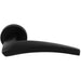 Premium Elegant Curve Door Handle Set - Matt Black Bar Lever On Round Rose