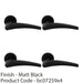 4 PACK Premium Elegant Curve Door Handle Set Matt Black Bar Lever On Round Rose 1