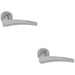 2 PACK Premium Elegant Curve Door Handle Set Ploshed Chrome Bar Lever Round Rose