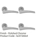 4 PACK Premium Elegant Curve Door Handle Set Ploshed Chrome Bar Lever Round Rose 1
