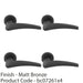 4 PACK Premium Elegant Curve Door Handle Set Matt Bronze Bar Lever On Round Rose 1