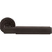 Premium Knurled Door Handle Set - Matt Bronze Angled Lever On Round Rose