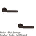 2 PACK Premium Knurled Door Handle Set Matt Bronze Angled Lever On Round Rose 1