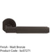 Premium Smooth Door Handle Set - Matt Bronze Angled Lever On Round Rose 1