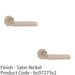 2 PACK Premium Smooth Door Handle Set Satin Nickel Angled Lever On Round Rose 1