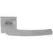 Premium Curved Slim Door Handle Set - Satin Chrome Plain Lever On Square Rose