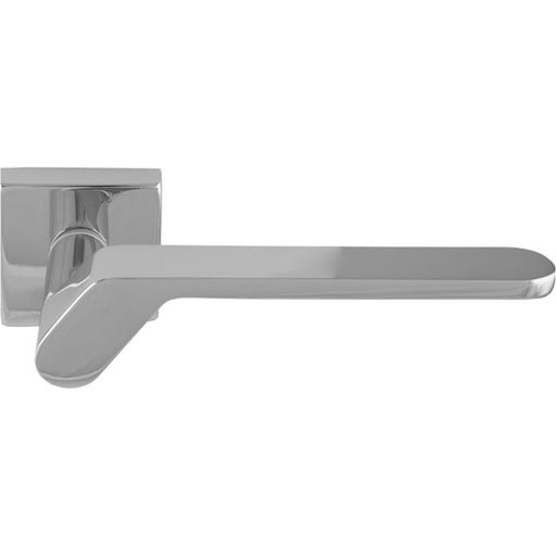 Premium Modern Slim Door Handle Set - Polished Chrome Angled Lever Square Rose