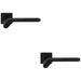 2 PACK Premium Modern Slim Door Handle Set Matt Black Angled Lever Square Rose