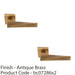 2 PACK Premium Geomteric Door Handle Set Antique Brass Angled Lever Square Rose 1