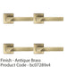 4 PACK Premium Contoured Door Handle Set Antique Brass Sleek Lever Square Rose 1