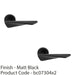 2 PACK Premium Angle Twist Door Handle Set Matt Black Designer Lever Round Rose 1