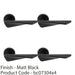 4 PACK Premium Angle Twist Door Handle Set Matt Black Designer Lever Round Rose 1