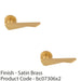 2 PACK Premium Angle Twist Door Handle Set Satin Brass Designer Lever Round Rose 1