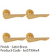 4 PACK Premium Angle Twist Door Handle Set Satin Brass Designer Lever Round Rose 1