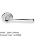 Premium Smooth Rounded Door Handle Set - Satin Chrome Designer Lever Round Rose 1