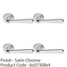 4 PACK Premium Smooth Rounded Door Handle Set Satin Chrome Designer Round Rose 1