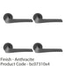 4 PACK Premium Twisted Bar Door Handle Set Anthracite Grey Designer Round Rose 1